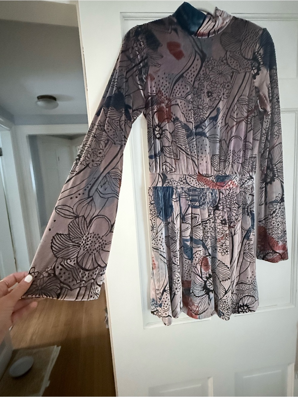 **like new** Free People Christine Velvet Fit And Flare Dress - Picture 6 of 6